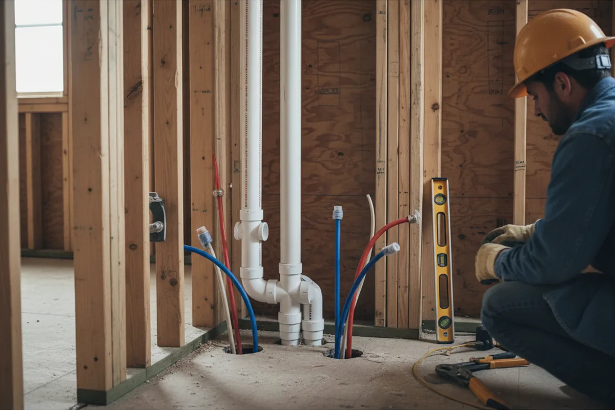 Drain and supply rough-in during Drain Cleaning in Seagrove